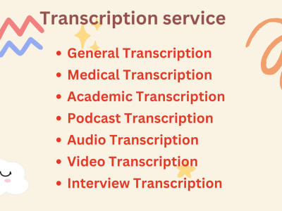Audio manual, General ,Interview ,video and business Transcription
