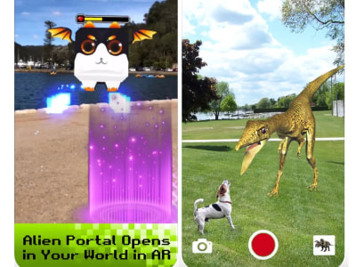 An Augmented Reality AR app or game made with Unity or Unreal