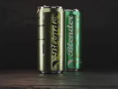 A pleasing 3d modelled bottle/can with rendering and visualization