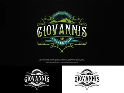 Awesome vintage logo with hand-drawn illustration