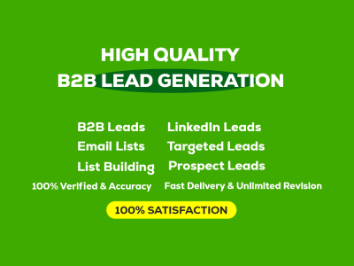 B2B Lead Generation, LinkedIn Leads, Email List Building & Web Research.