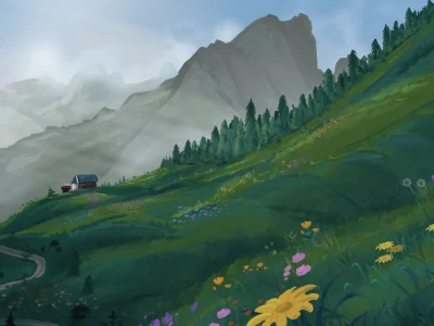 Digital Landscape Illustration of a background or environment
