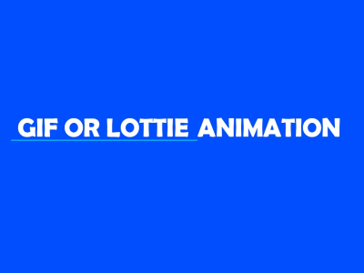 A custom animated lottie or gif