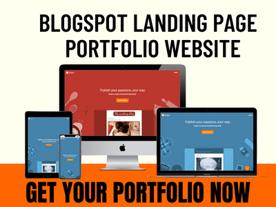 Responsive Landing Page BlogSpot Portfolio Website on Blogger.
