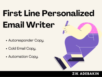 A Personalized First Line Cold Email writer or Direct Response Copywriter