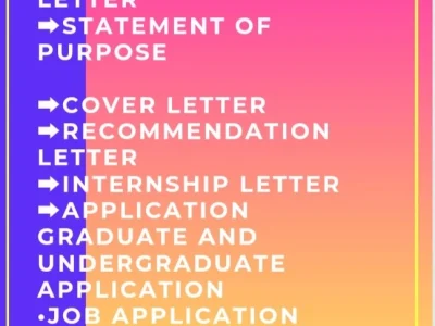 A motivation and inspirational letter and cover and statement purpose