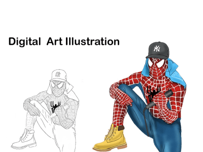 A fantastic sketch,idea into a digital art vector illustration