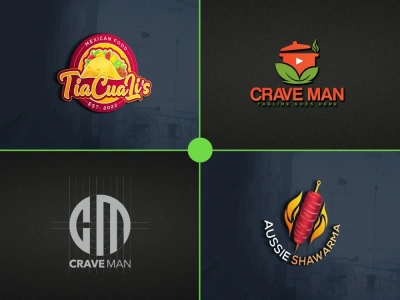 A minimalist custom flat logo design for your restaurants, food and bakery