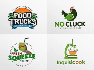 Food, cooking, chef, kitchen, food truck, catering, and vegan logo