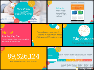 A simple, elegant and effective presentation design for education/training