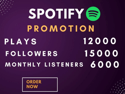 An organic spotify 12000 plays, 15000 followers and 6000 monthly listeners