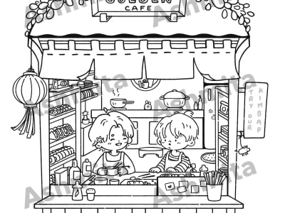 Fun and engaging children's colouring book illustrations