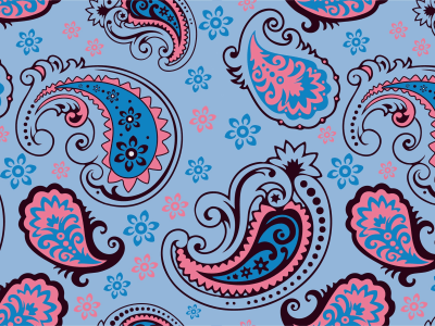 Seamless paisley flower patterns