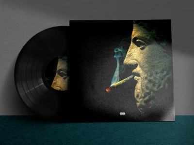 A detailed rap single/album cover artwork design