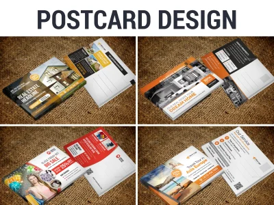 Postcard design, postcard marketing design, postcard template design