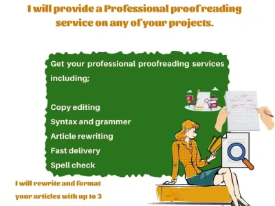 A fantastic, well proofread work on any of your projects and articles ...