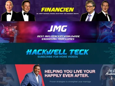 Original & eye-catching youtube banner design for your channel