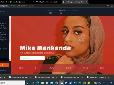 A bandzoogle landing page, bandzoogle website & bandzoogle music website