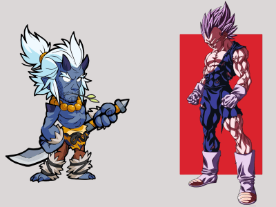 A cartoon character/dnd character/NFT/T-Shirt designs.