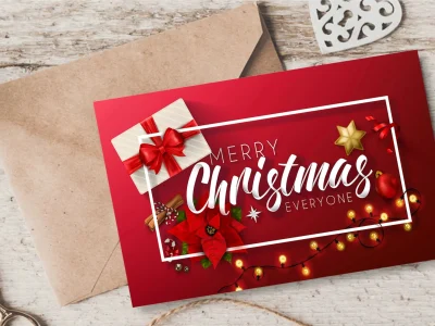 Beautiful Christmas card, holiday card and new year card