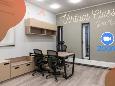 A professional zoom virtual background with your logo