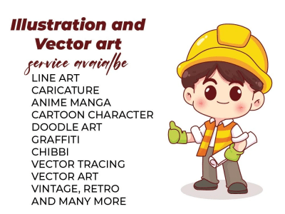 Cartoon Characters, Line art, Portrait and Vector illustration