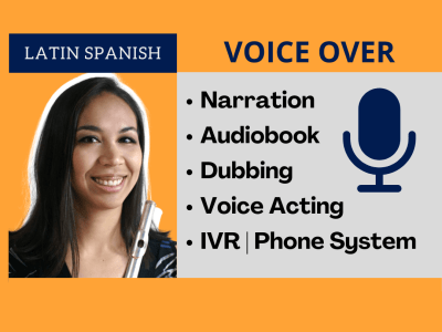 A latin american female spanish voice over