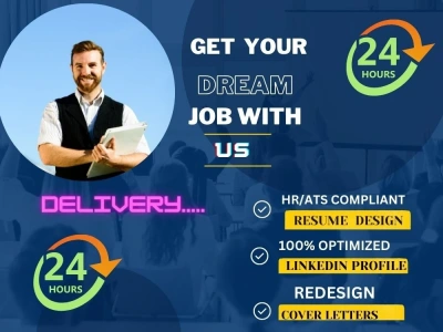 ATS HR Compliant Resume/CV Design, LinkedIn Optimize, Cover Letter 24 Hours