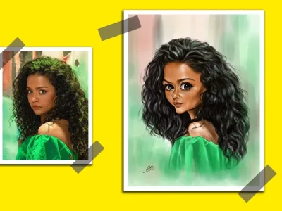 A nice drawing caricature from photo