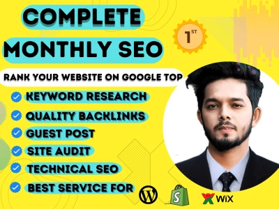 Best complete monthly SEO service package for website top ranking | Upwork