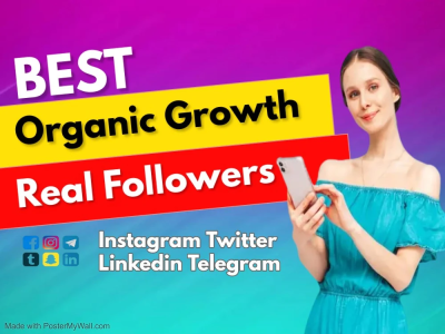 Growth on Instagram, twitter, LinkedIn, and telegram with organic followers