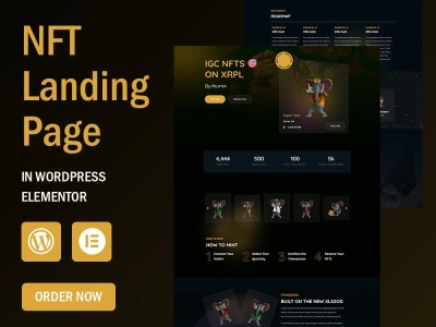 NFT Landing page design, NFT landing page wordpress, Wordpress landing page