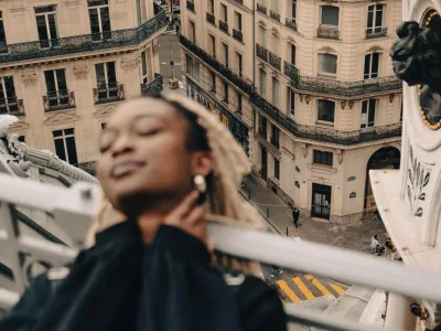 A professional photo shoot in Paris