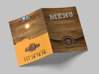 Menu card design for restaurant
