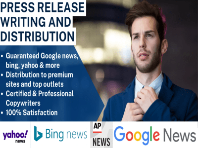 Written press release with publication on  Ap news, yahoo and top outlets