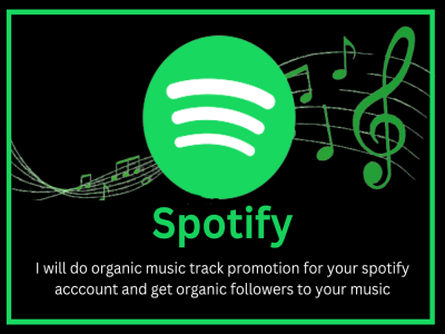 Organic Spotify promotion for your music track and followers