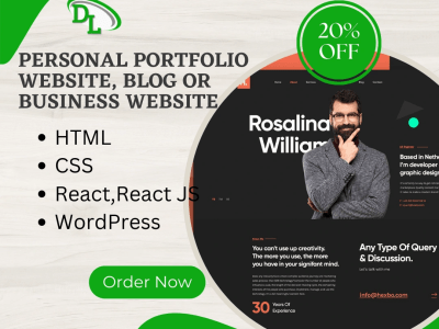 Personal portfolio website, blog or business website