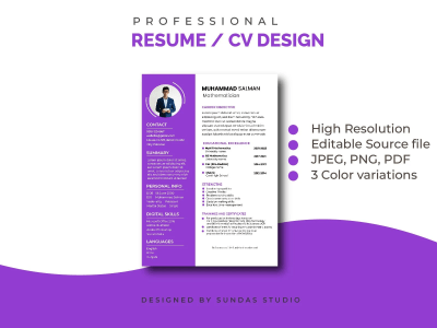 A professional resume design tailored to your next job