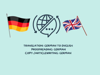 A qualified, reliable, fast and experienced German translator/proofreader!