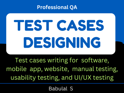 Test plan/test cases of an application in a spreadsheet with detailed steps