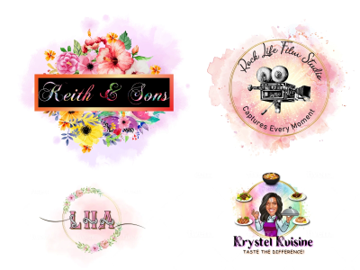 An elegant watercolor feminine business logo design