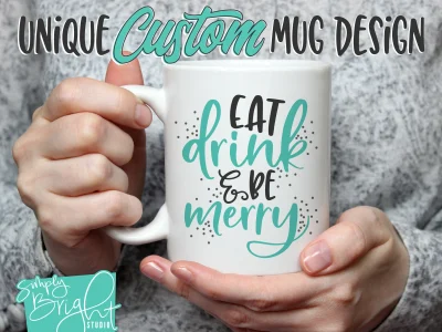 An awesome custom typographic coffee mug design