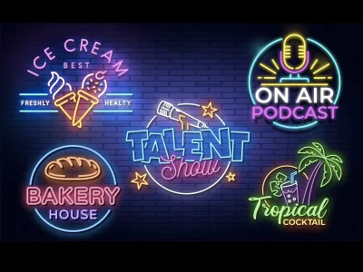 Awesome neon light logo or neon sign