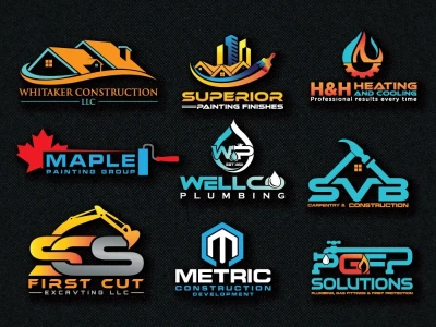 Luxury property home construction plumbing painting business logo