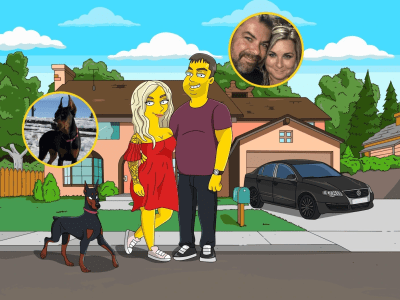 Vector simpsons style portraits