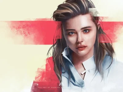 A realistic painting digital portrait