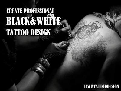 A professional black&white realism tattoo design
