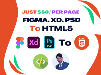 Expert Figma To HTML, XD To HTML, PSD To HTML | Front-end Developer