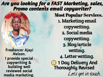 A great email copywrite for your business.