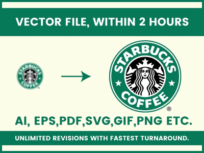 Redesign and convert image to vector file within 2 hours | Upwork